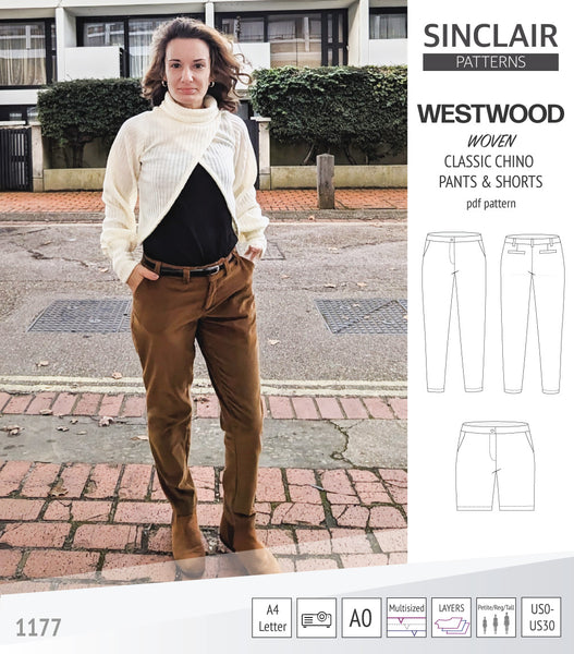 Westwood classic chino pants and shorts for women (pdf sewing
