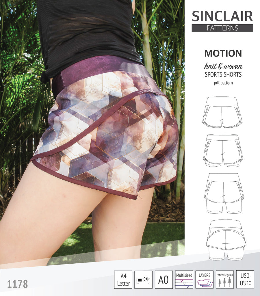 Motion sports shorts with a yoke, pockets and underlay shorties (pdf ...
