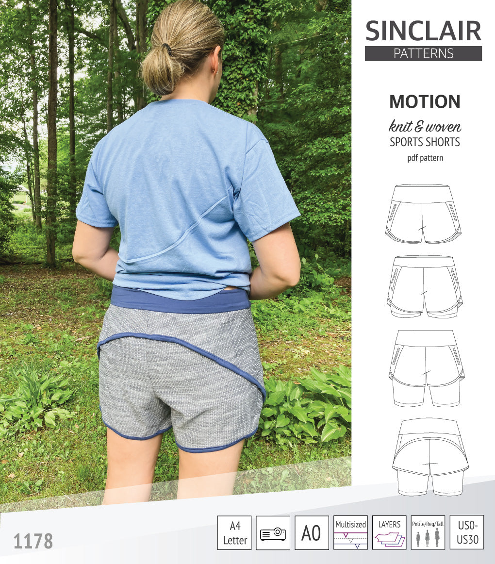 Shorts Pattern Instructions Motion sports shorts with a yoke, pockets and underlay shorties (pdf ...