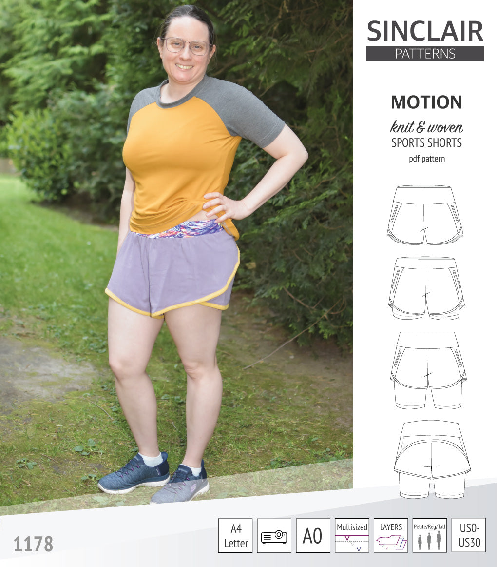 Shorts Pattern Instructions Motion sports shorts with a yoke, pockets and underlay shorties (pdf ...