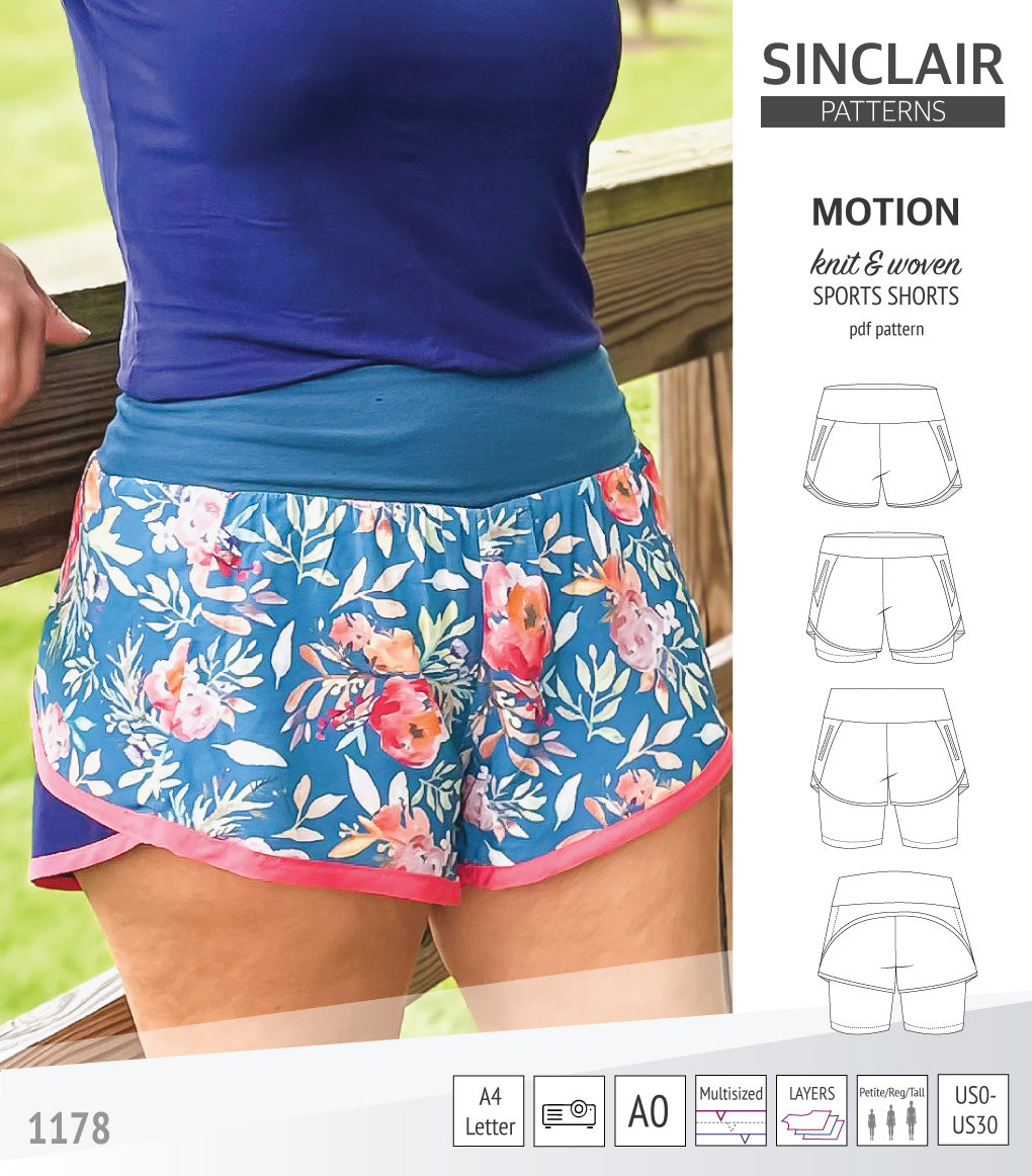 Shorts Pattern Instructions Motion sports shorts with a yoke, pockets and underlay shorties (pdf ...