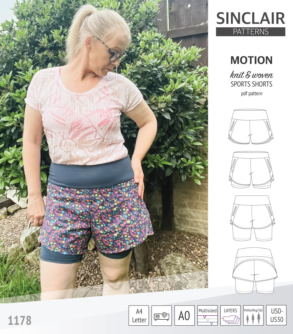 Shorts Pattern Instructions Motion sports shorts with a yoke, pockets and underlay shorties (pdf ...
