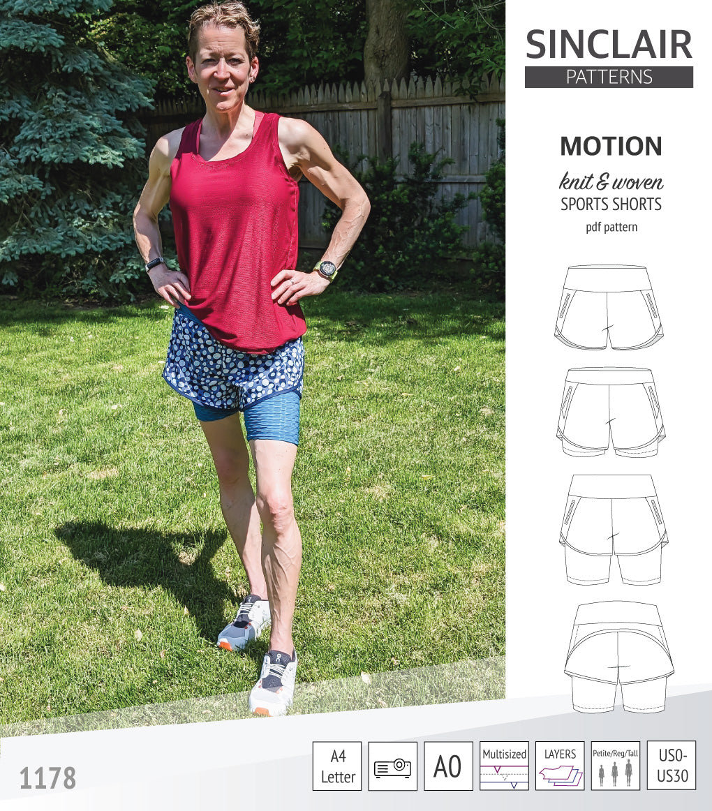 Shorts Pattern Instructions Motion sports shorts with a yoke, pockets and underlay shorties (pdf ...