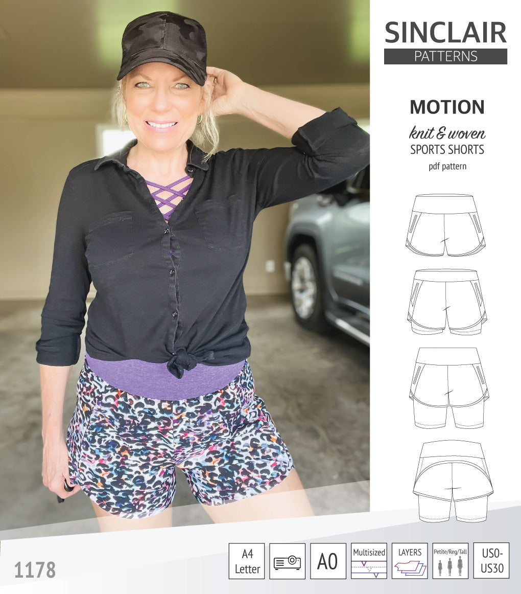 Shorts Pattern Instructions Motion sports shorts with a yoke, pockets and underlay shorties (pdf ...