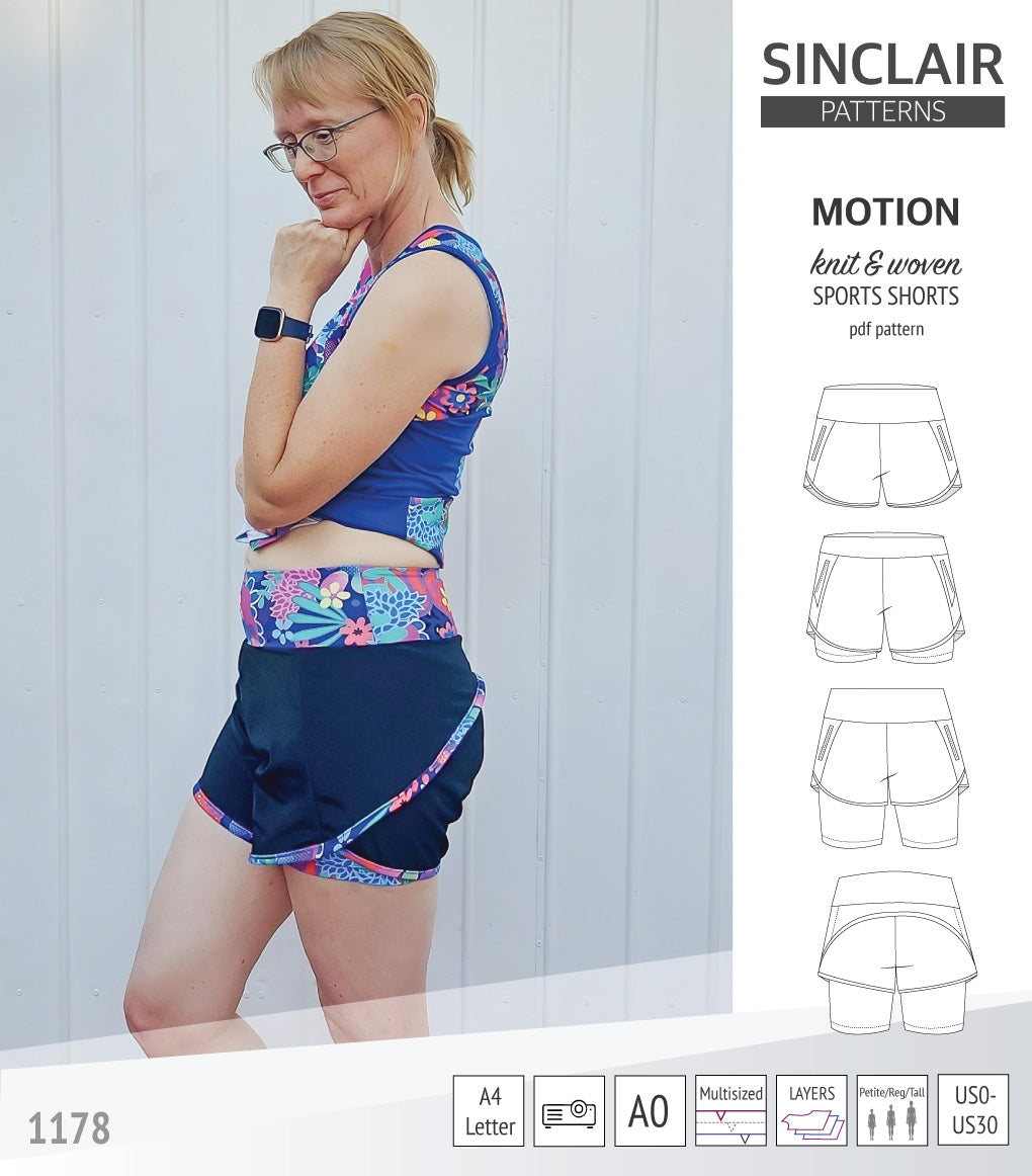 Shorts Pattern Instructions Motion sports shorts with a yoke, pockets and underlay shorties (pdf ...