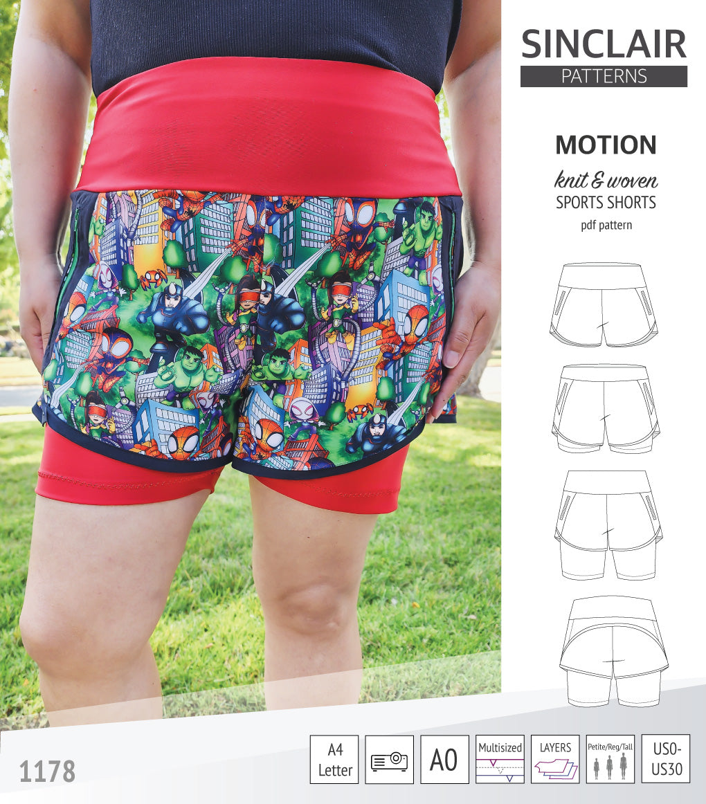 Motion sports shorts with a yoke, pockets and underlay shorties (pdf ...