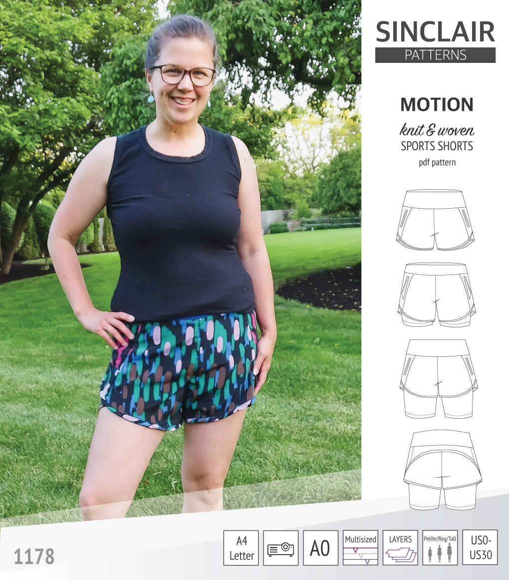 Shorts Pattern Instructions Motion sports shorts with a yoke, pockets and underlay shorties (pdf ...