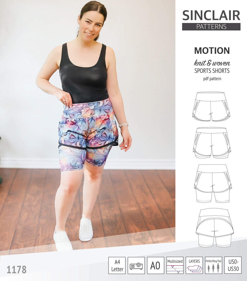 Shorts Pattern Instructions Motion sports shorts with a yoke, pockets and underlay shorties (pdf ...