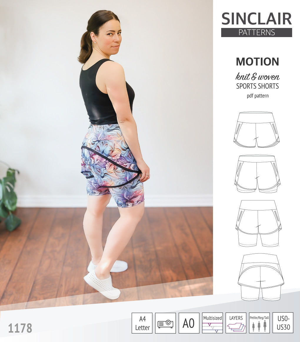 Shorts Pattern Instructions Motion sports shorts with a yoke, pockets and underlay shorties (pdf ...