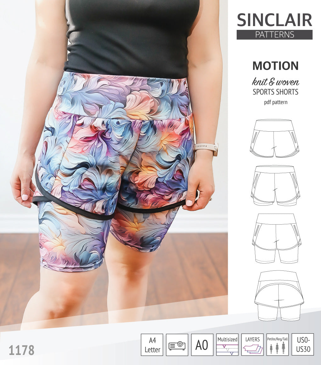 Shorts Pattern Instructions Motion sports shorts with a yoke, pockets and underlay shorties (pdf ...