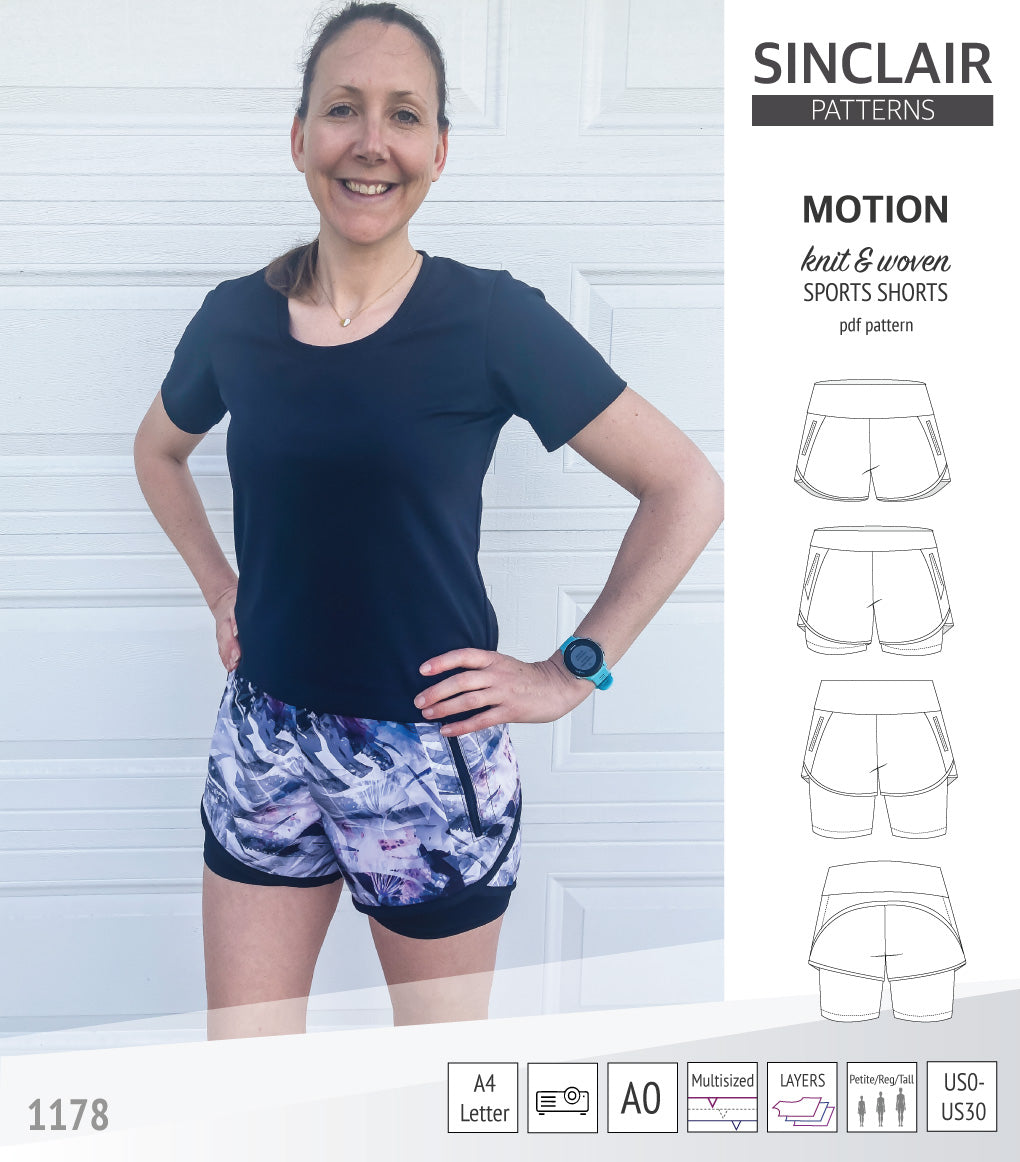 Shorts Pattern Instructions Motion sports shorts with a yoke, pockets and underlay shorties (pdf ...