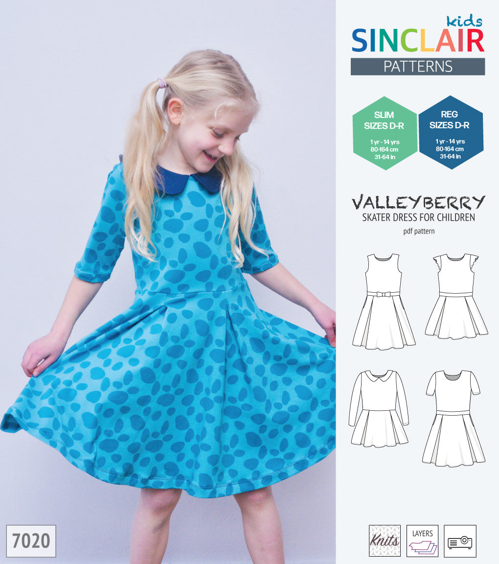 Valleyberry classic skater dress for children (pdf sewing pattern) Sinclair Patterns Valleyberry classic skater dress for children (pdf sewing pattern) Sinclair Patterns
