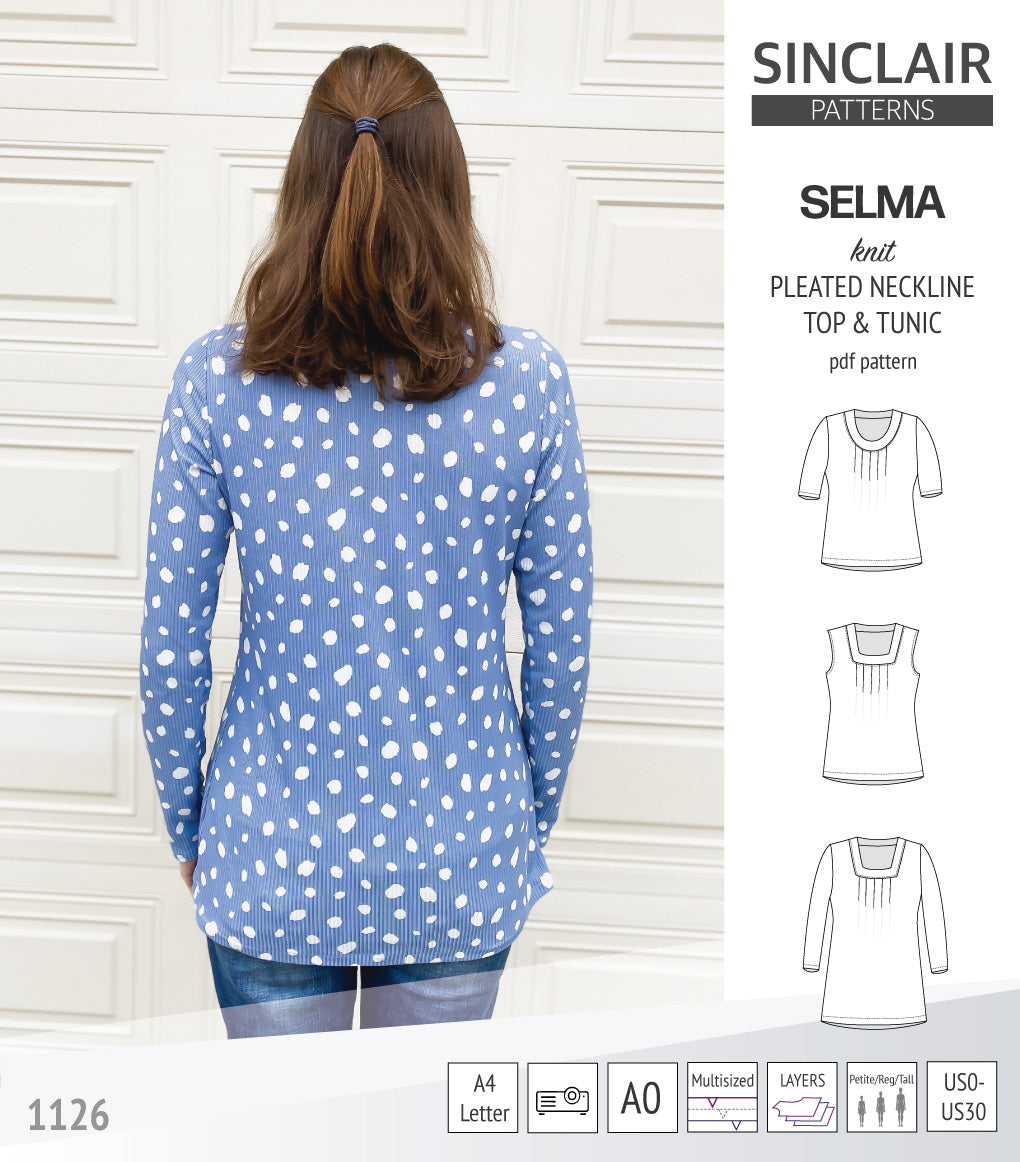 Selma knit top with round and square neckline options (PDF sewing ...