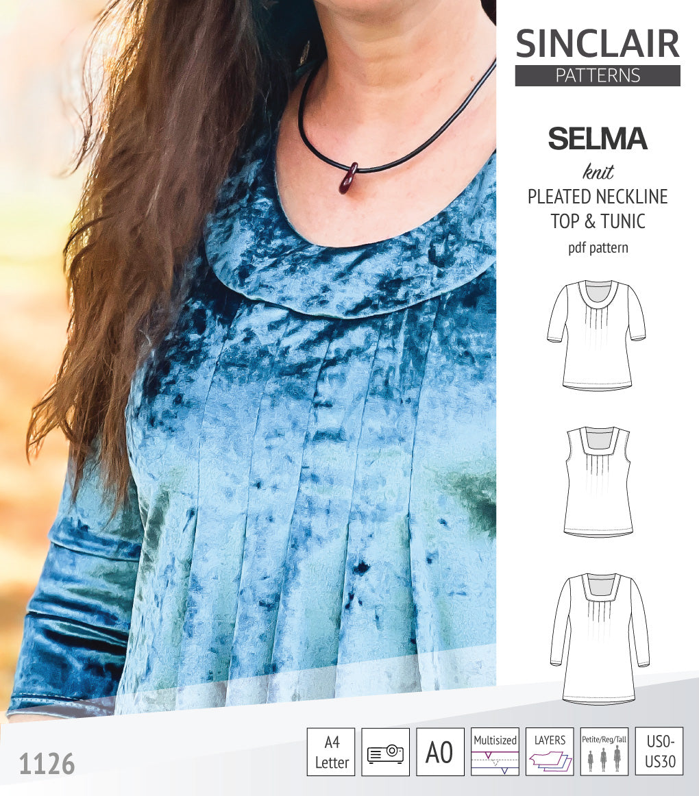 Selma knit top with round and square neckline options (PDF sewing ...