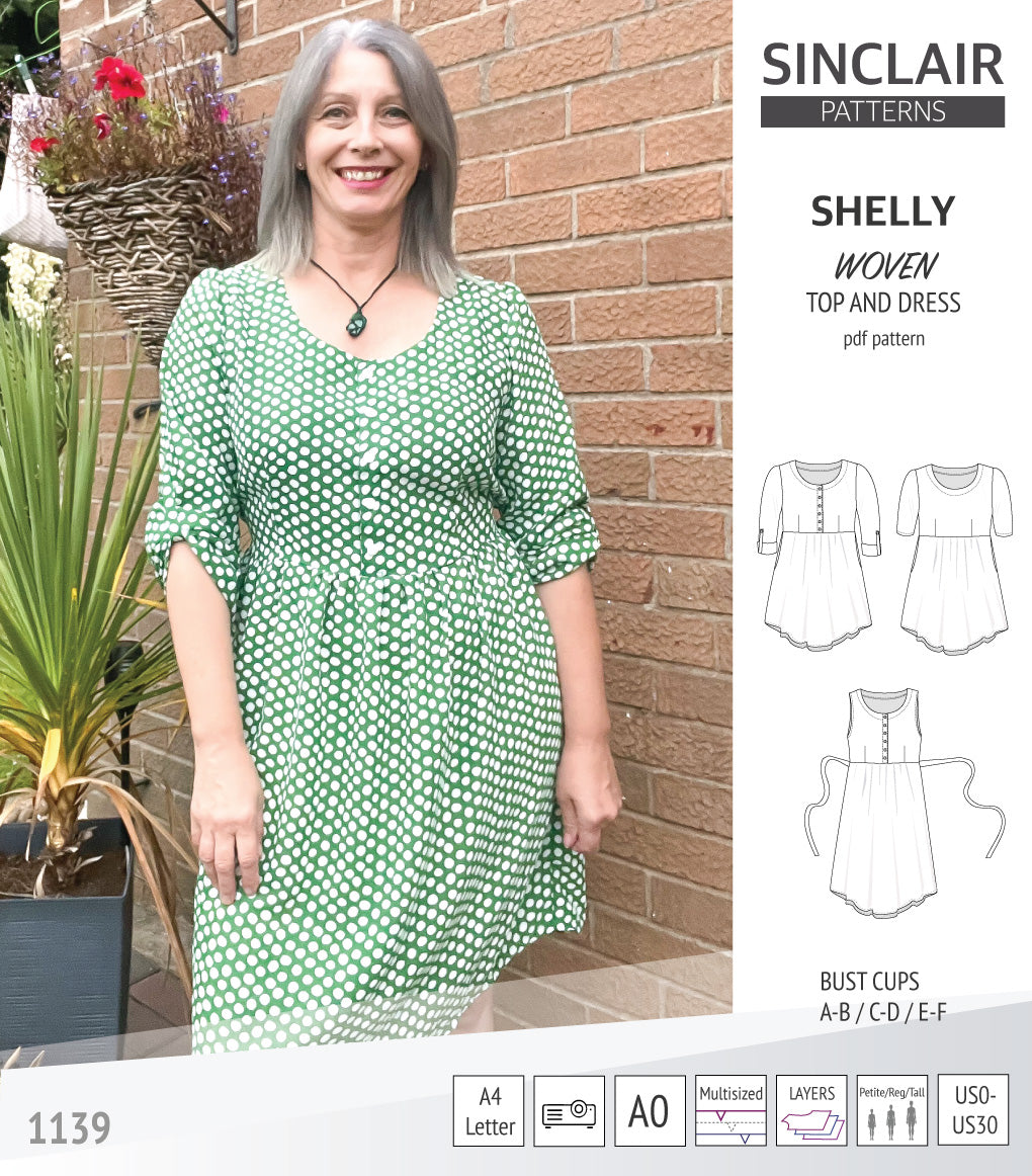 SHELLY★ Shelly woven dress with a placket PDF) – Sinclair Patterns