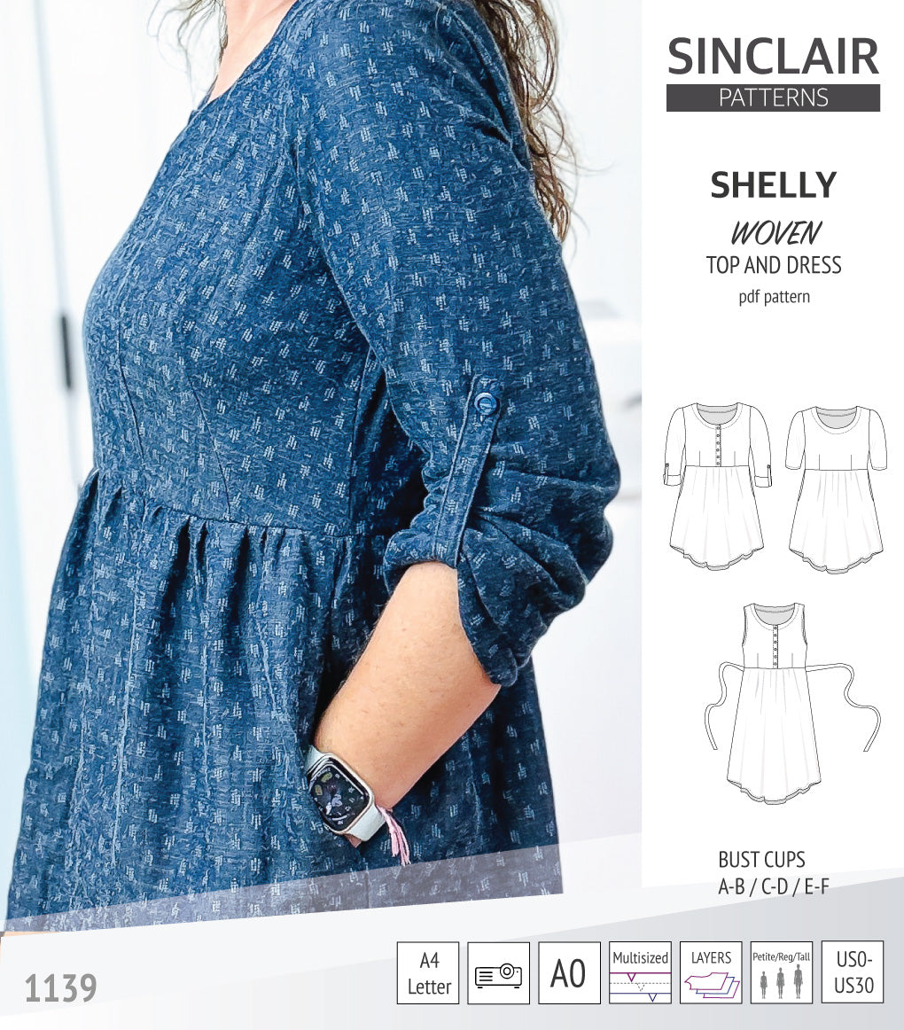 Shellie Pattern Shelly woven dress with a placket PDF) – Sinclair Patterns