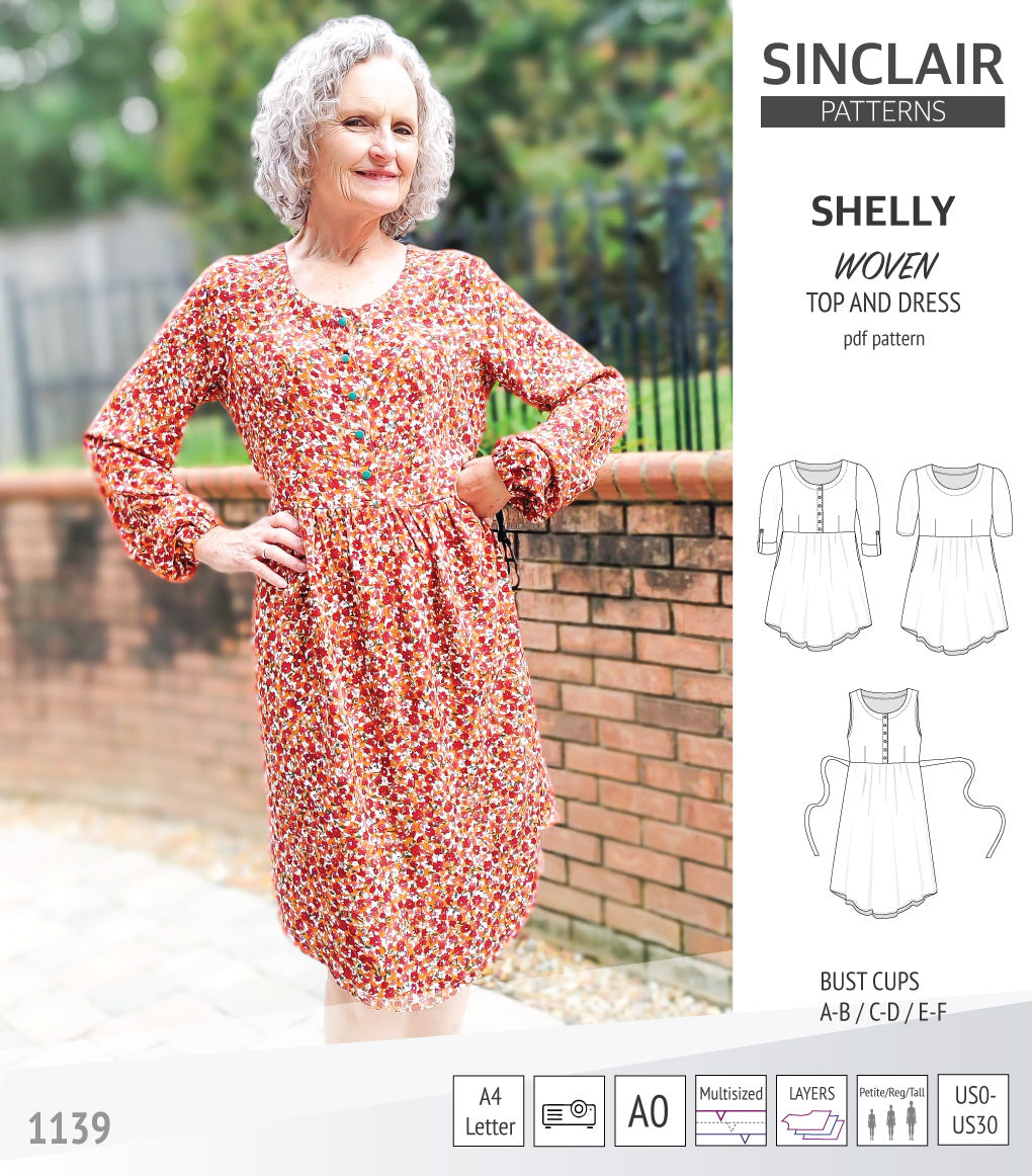 dress sewing pattern Shantelle Shirred Top and a structured waist 409 - Little Basic Dress