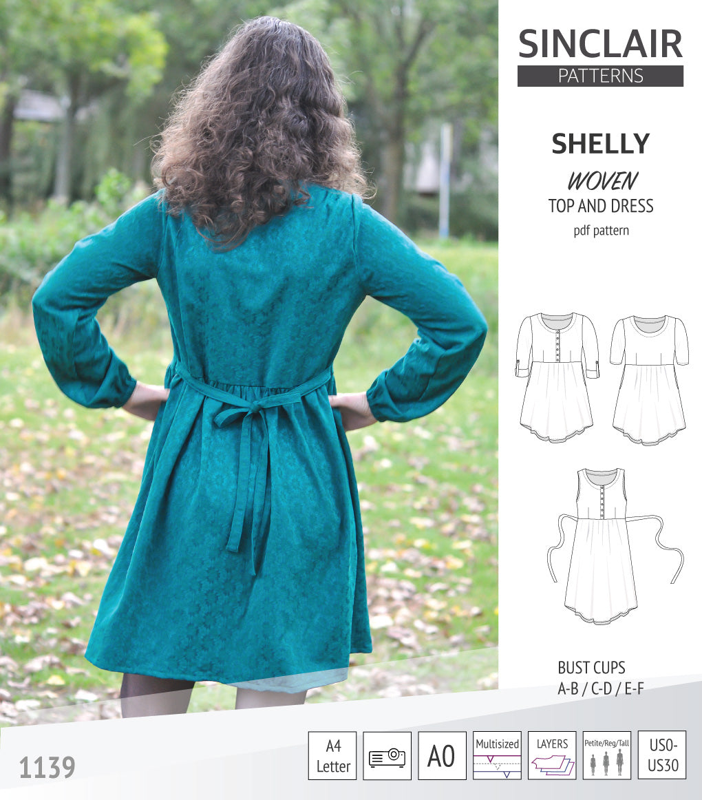 SHELLY★ Shelly woven dress with a placket PDF) – Sinclair Patterns