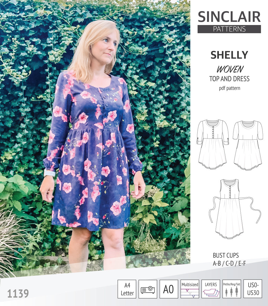 Shelly woven dress with a placket PDF) Sinclair Patterns Shelly woven dress with a placket PDF) Sinclair Patterns