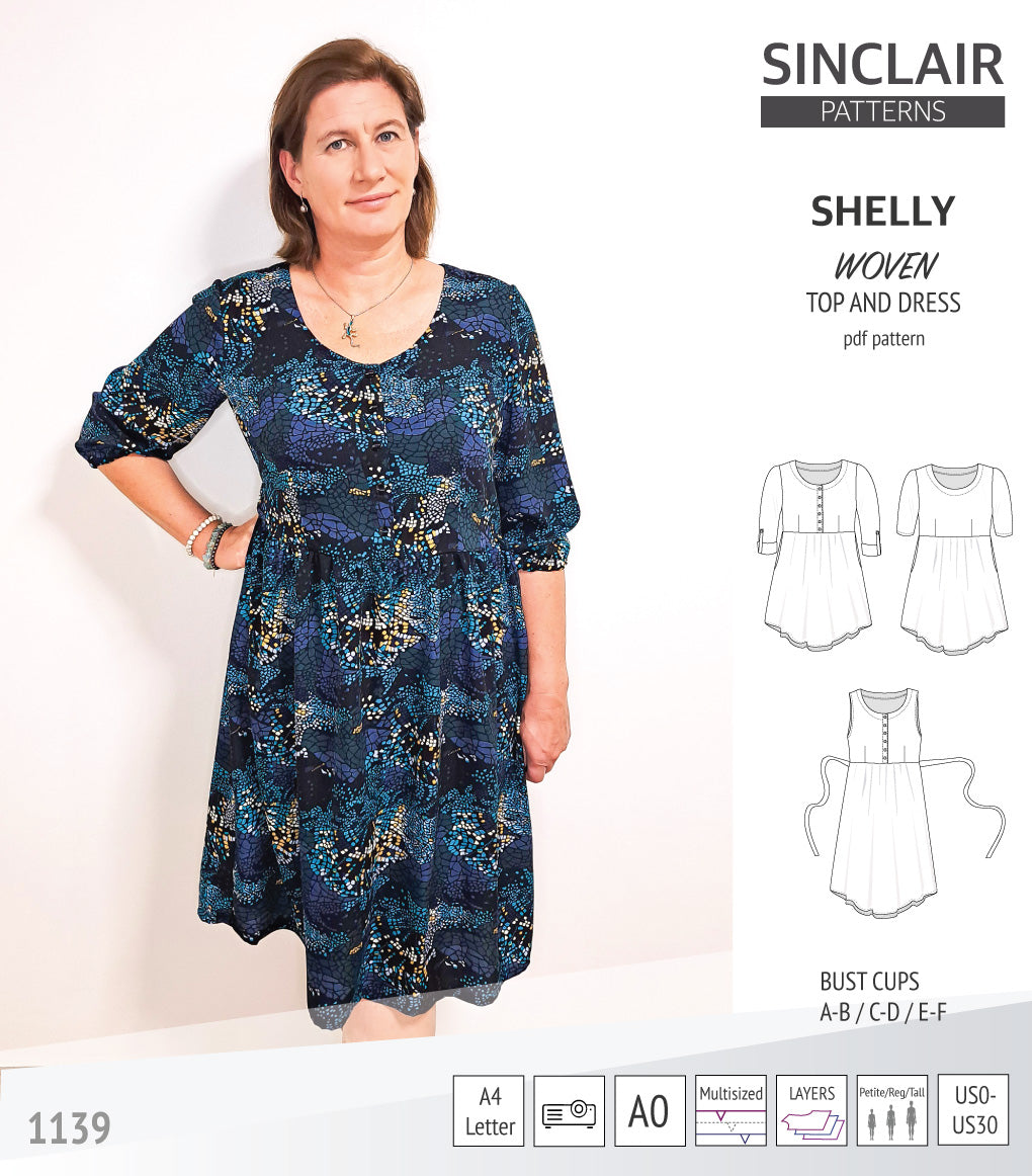 SHELLY★ Shelly woven dress with a placket PDF) – Sinclair Patterns