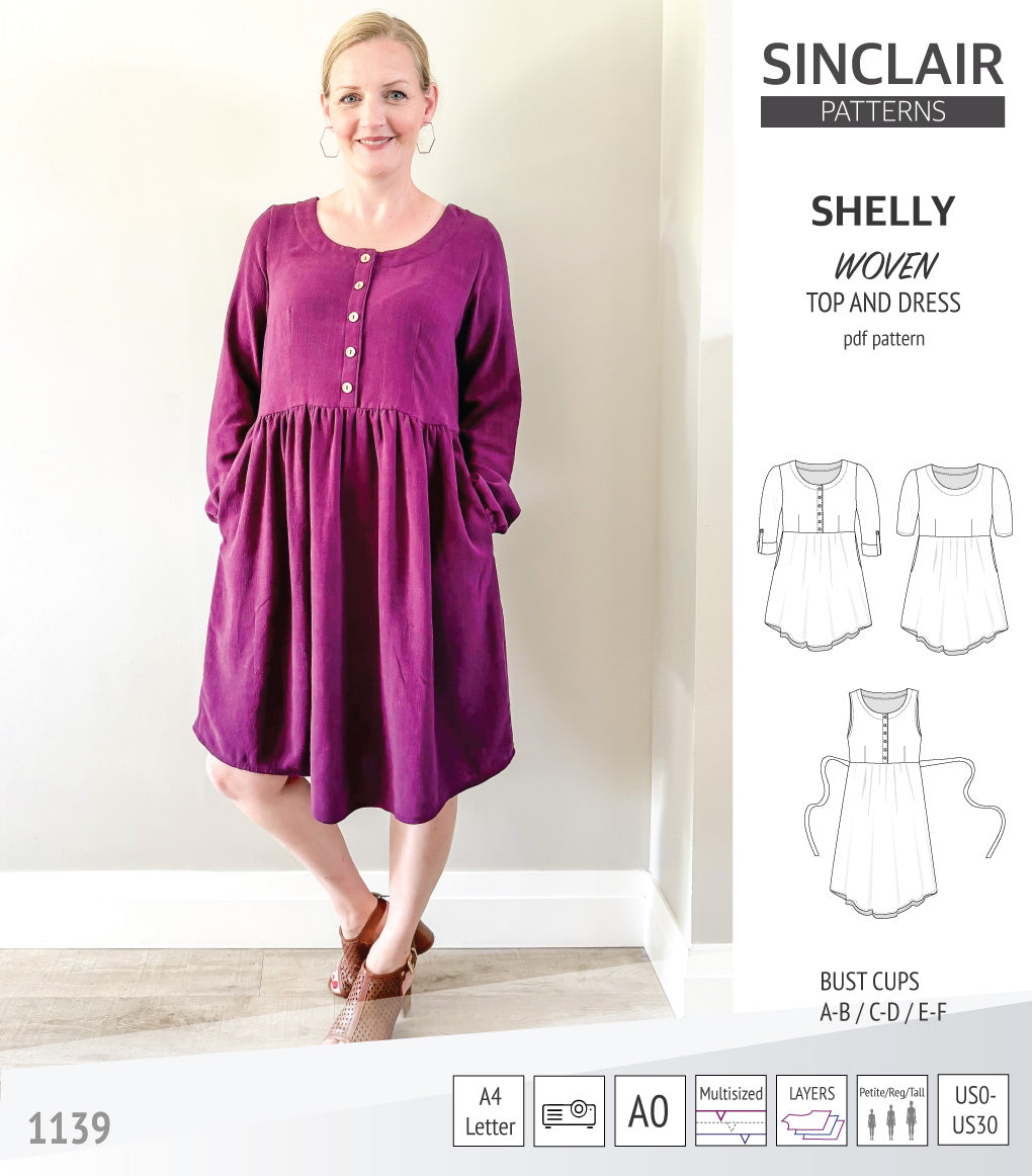 Shellie Pattern Shelly woven dress with a placket PDF) – Sinclair Patterns