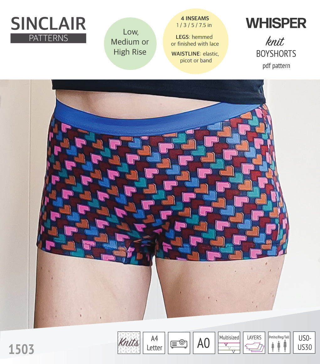 Whisper no front seam long gusset boyshorts for women pdf sewing pattern for women (PDF) – Sinclair Patterns whisper-no-front-seam-long-gusset-boyshorts-for-women-pdf-sewing-pattern-for-women-pdf-sinclair-patterns