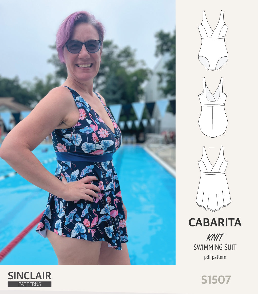 Cabarita V neckline one-piece swimming suit with a skirt overlay ...