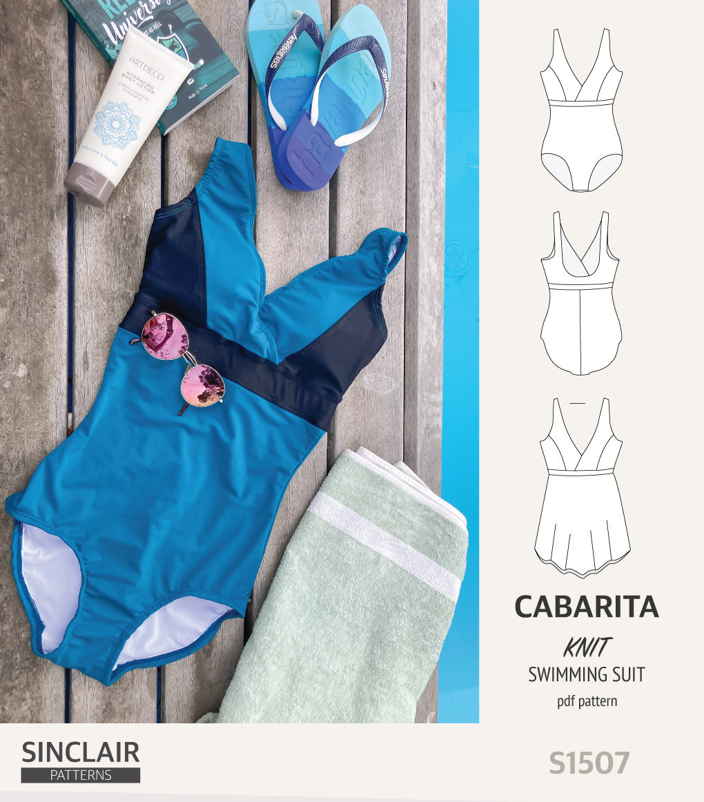 Cabarita V neckline one-piece swimming suit with a skirt overlay ...