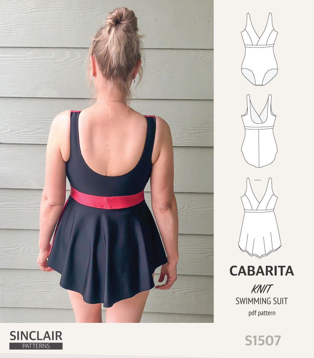swim dress pattern Candi Square Neck Swim Dress Sewing Pattern