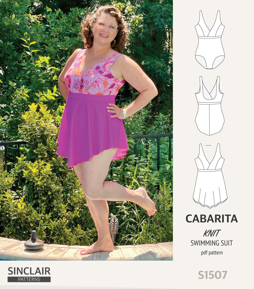 Cabarita V neckline one-piece swimming suit with a skirt overlay ...