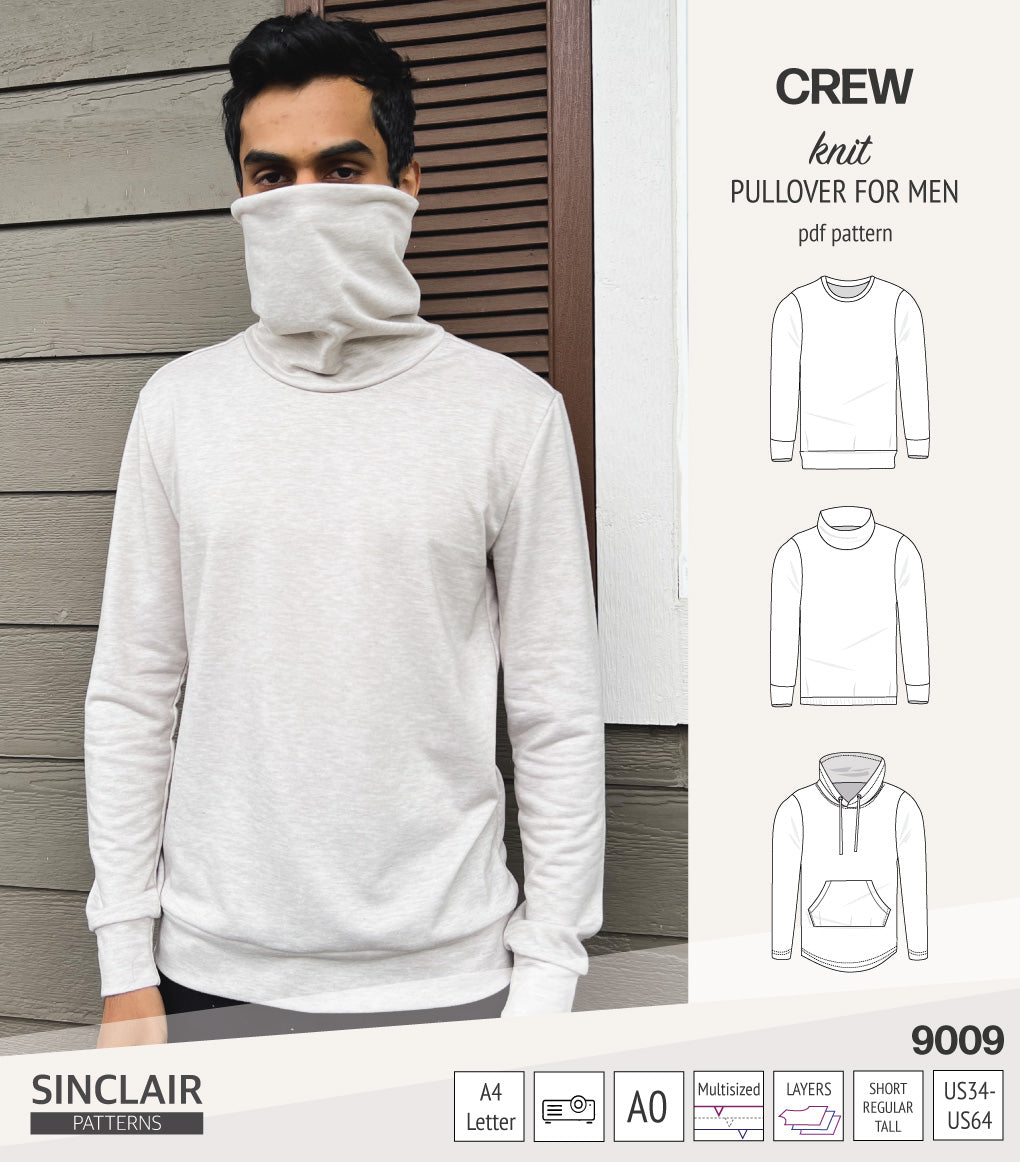 Crew pullover for men (PDF) – Sinclair Patterns