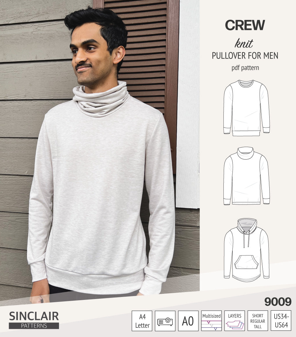 Crew pullover for men (PDF) – Sinclair Patterns
