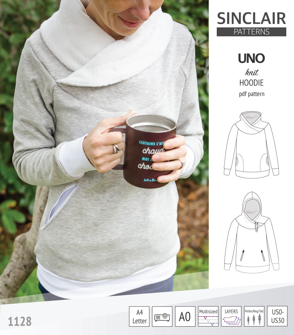 Uno hoodie with a round yoke (pdf sewing pattern) – Sinclair Patterns