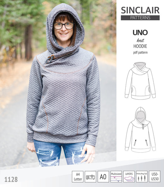 Uno hoodie with a round yoke (pdf sewing pattern) - Sinclair Patterns