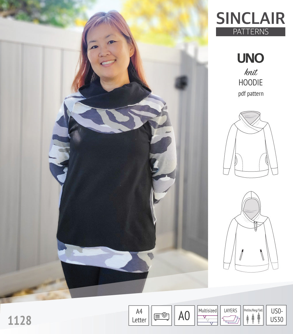 Uno hoodie with a round yoke (pdf sewing pattern) – Sinclair Patterns