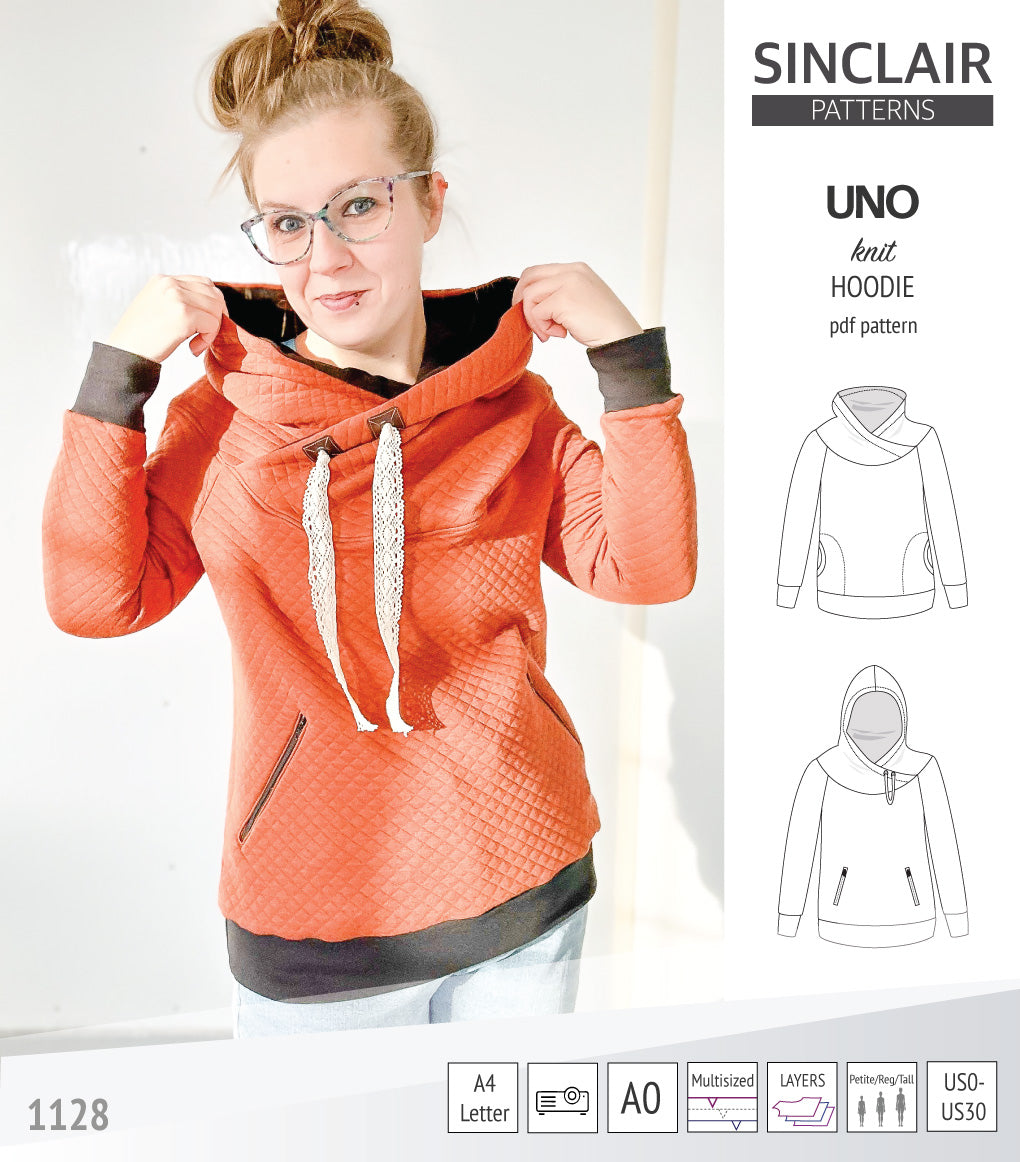 Hoddie Pattern Uno hoodie with a round yoke (pdf sewing pattern) – Sinclair Patterns
