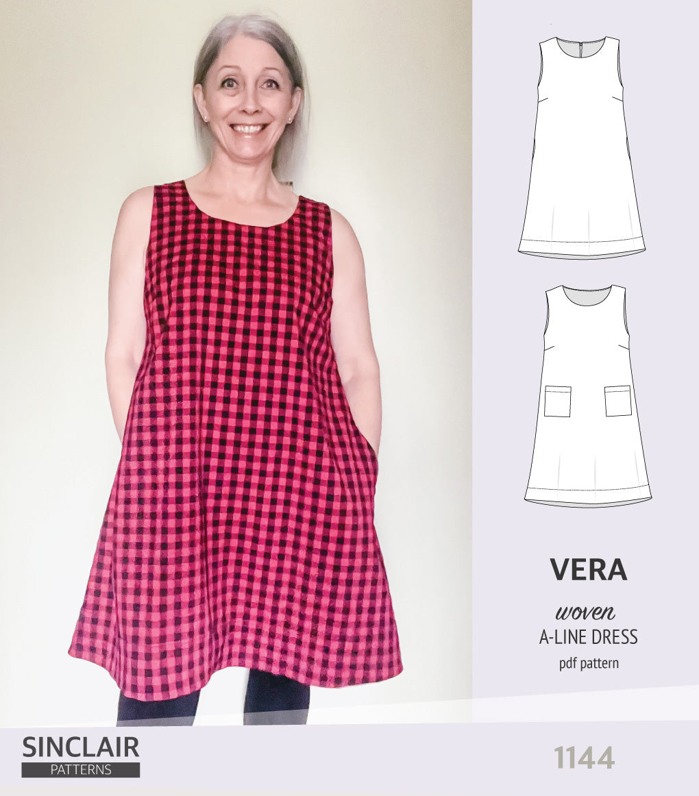 Vera A-line woven dress with pockets (PDF) – Sinclair Patterns