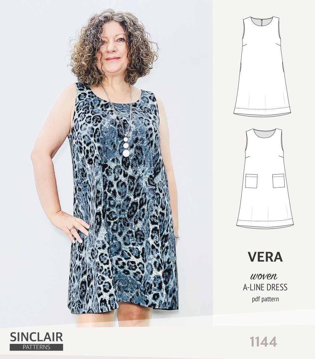 Vera A-line woven dress with pockets (PDF) Sinclair Patterns Vera A-line woven dress with pockets (PDF) Sinclair Patterns