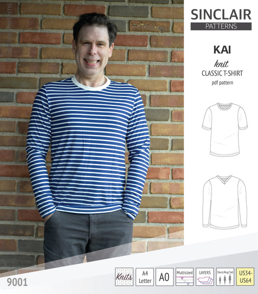 Kai semi fitted crew neck t-shirt for men (PDF)