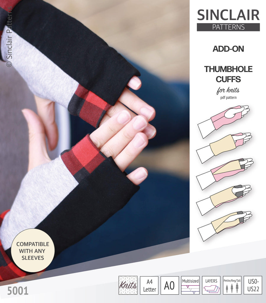 Thumbhole cuffs pack add on (PDF) – Sinclair Patterns