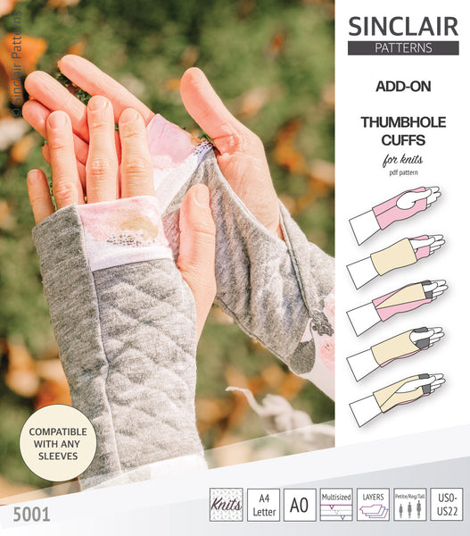 Faux Thumbhole Cuff Sleeves, PDF Sewing Pattern , Elbow Length