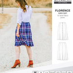 Pdf sewing pattern S1018 Florence 8 gored skirt with buttons or zipper for woven fabrics by Sinclair Patterns