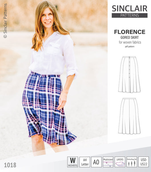 Skirt Sewing Patterns – PDF, A4, Letter, A0 & Projector | Sinclair Patterns