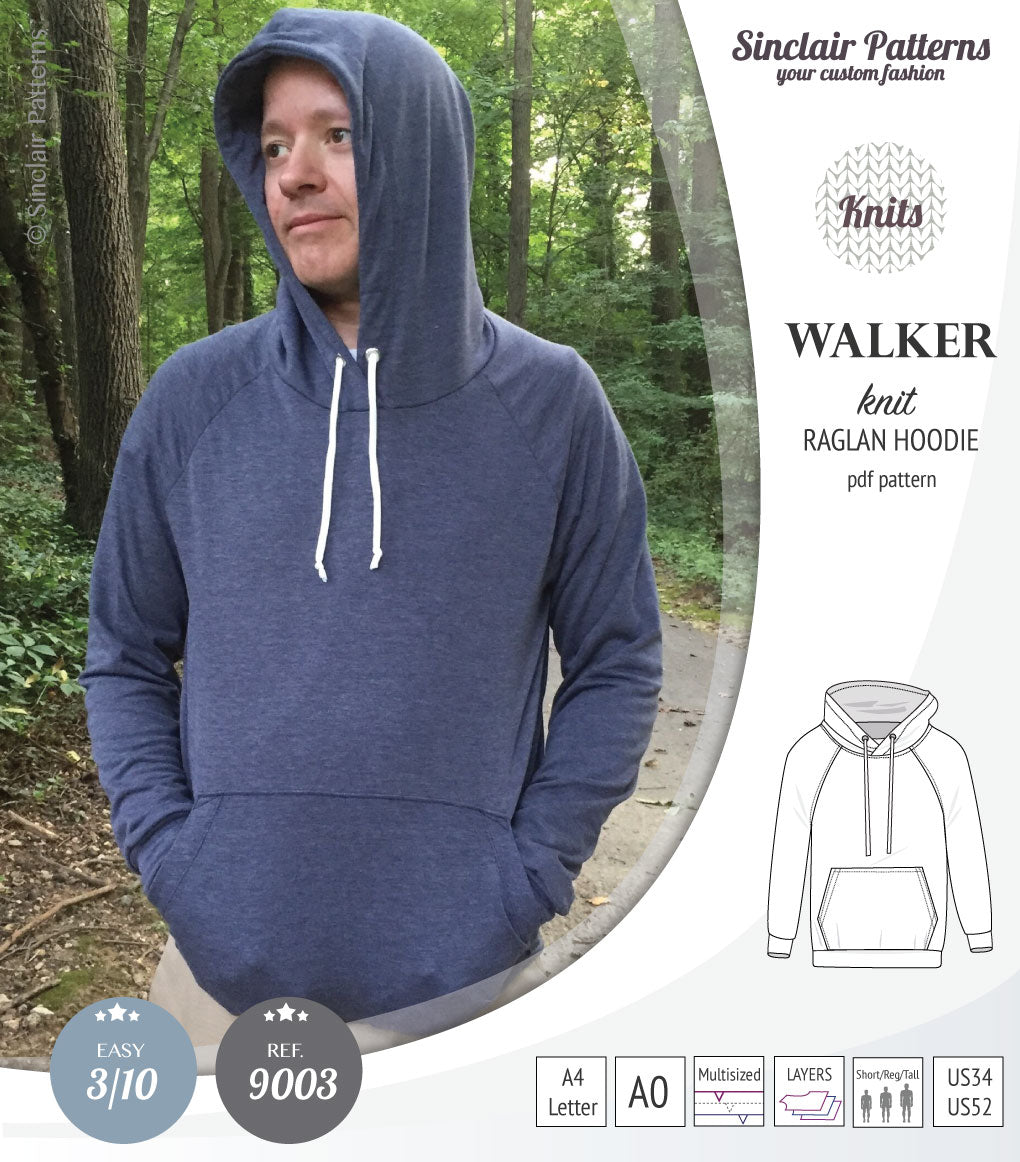 Walker classic raglan hoodie for men (PDF) – Sinclair Patterns