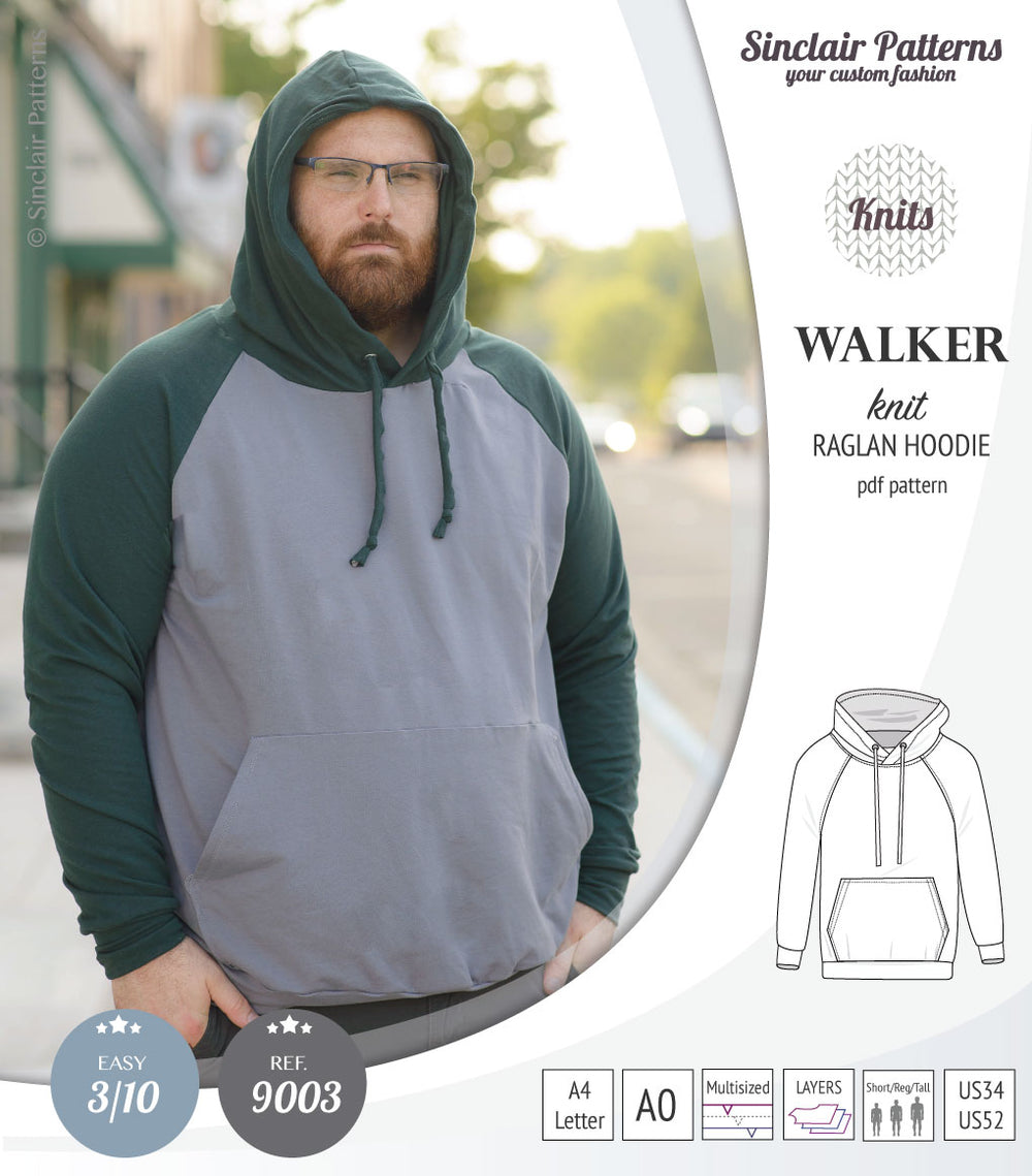 Rocky semi fitted knit tank with optional panels and a hood for men (P -  Sinclair Patterns