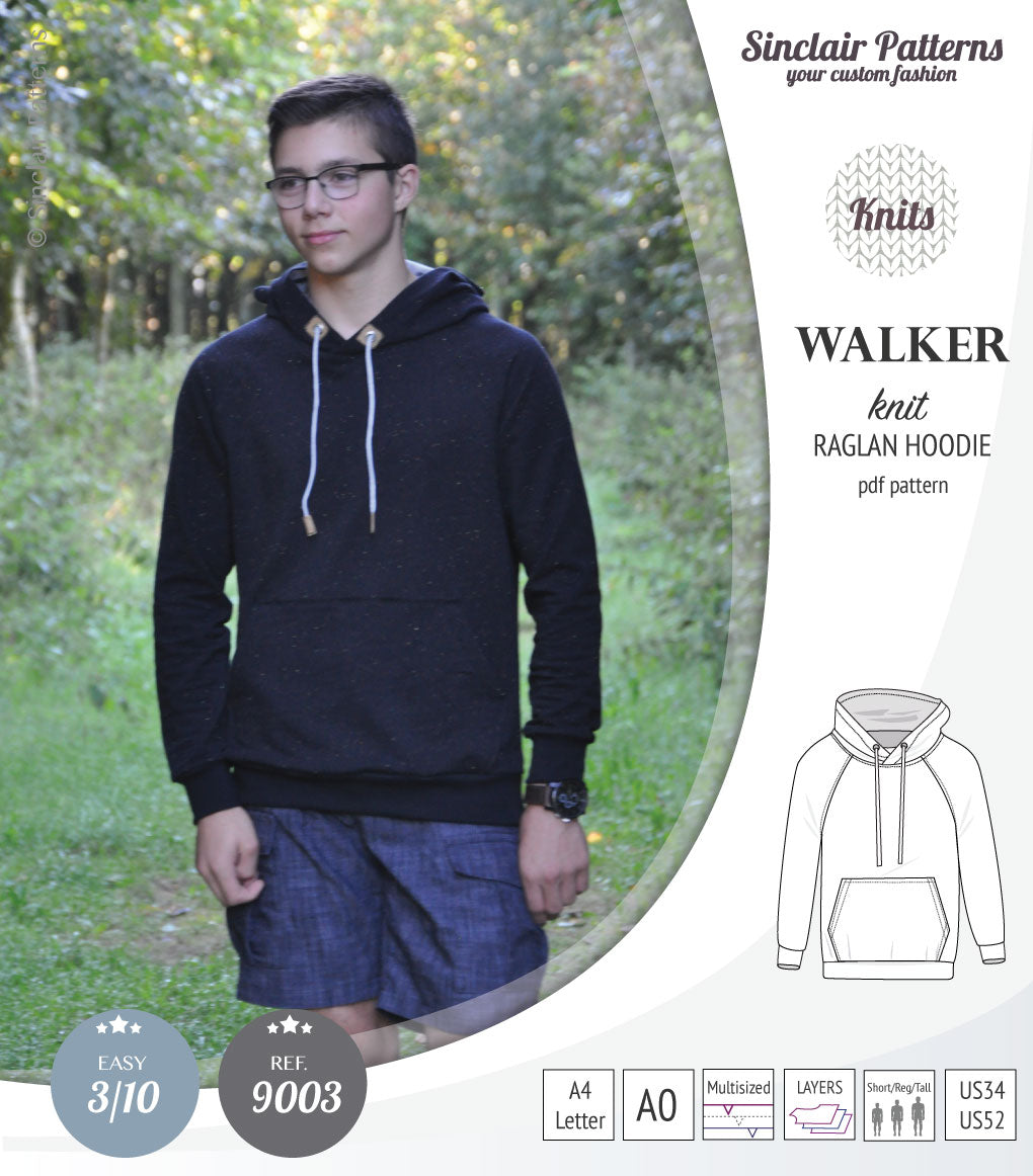 Walker classic raglan hoodie for men (PDF) – Sinclair Patterns