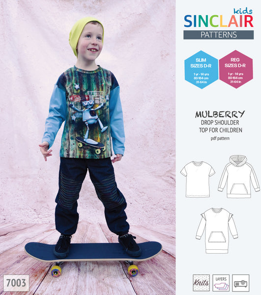 Mulberry drop shoulder top and hoodie for children (PDF SEWING ...