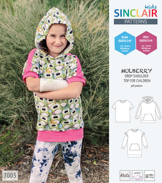 Kids Cropped Hoodie Sewing Pattern, Dolman Sweatshirt PDF Digital Pattern  Instant Download, Drop Shoulder Crop Top, Girls Size 2-16 
