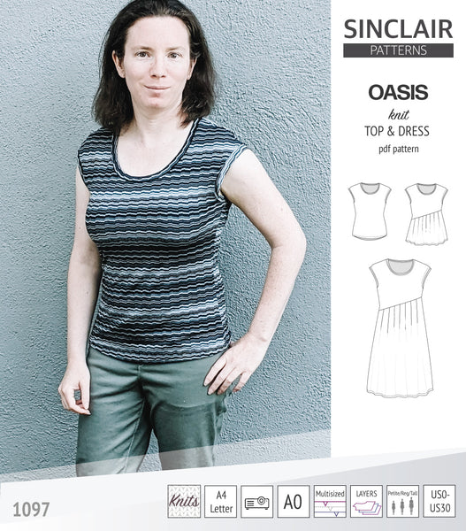 Oasis cap sleeve top and with pockets sewing pattern - Patterns