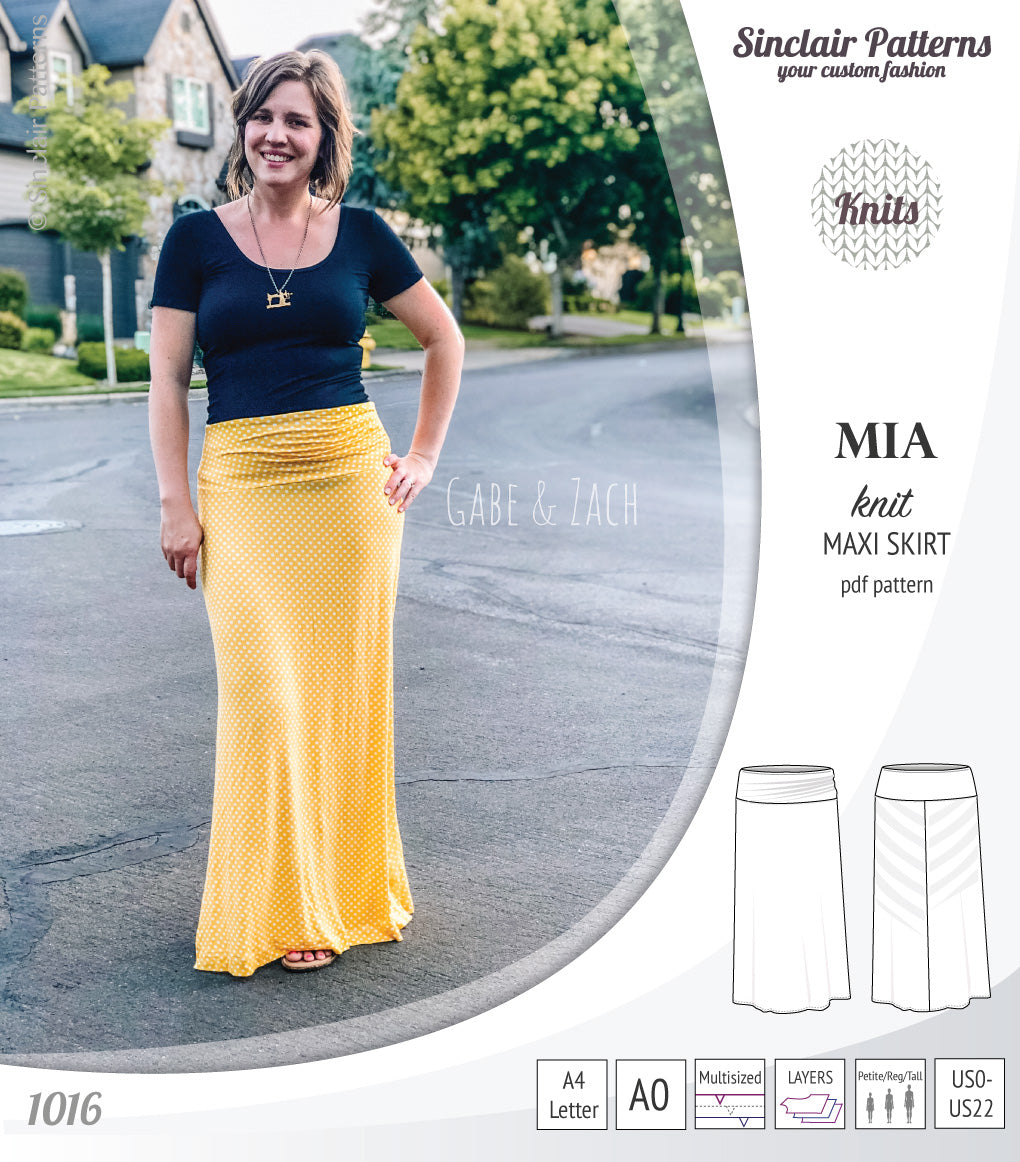 Slit Flowy Skirt Sewing Pattern Double Slit Skirt Sewing Pattern